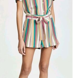 Rails Gigi Farrah Silk Striped Shorts‎ Pink, Yellow, and Green Size Small